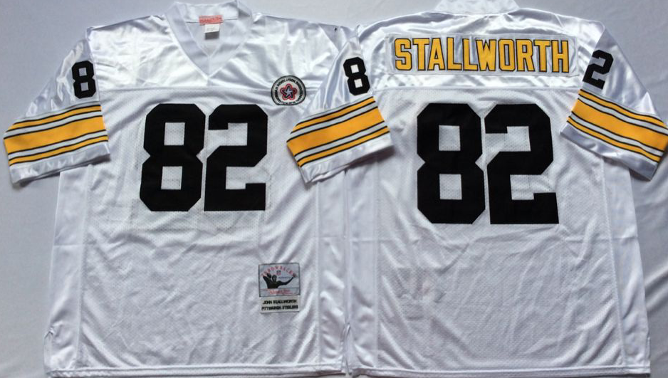 Men NFL Pittsburgh Steelers #82 Stallworth white Mitchell Ness jerseys->pittsburgh steelers->NFL Jersey